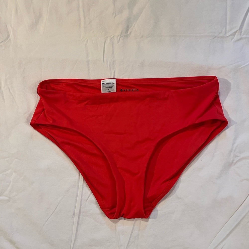 Athlete Cardinal Red Hipster Swim Bottoms, Full Coverage, Medium -  Med - M